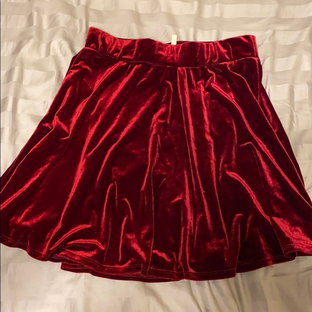 Red Velvet Skater Skirt
